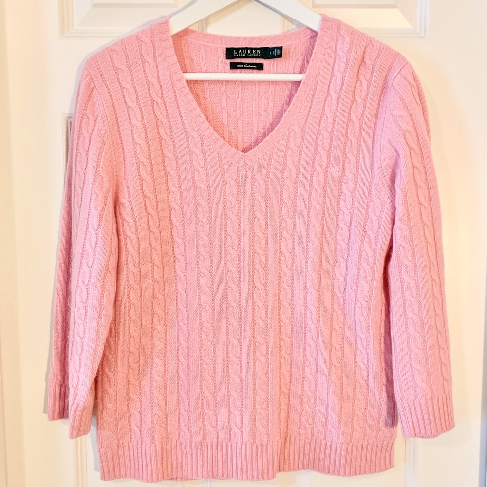 Lauren Ralph Lauren 100% Cashmere V-Neck Sweater